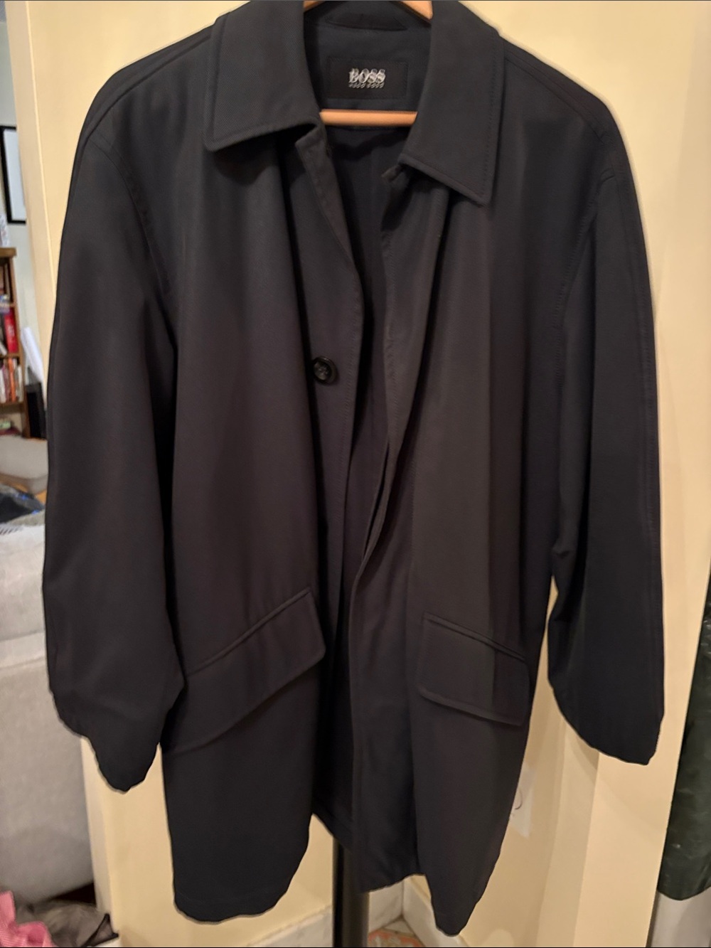 Boss Navy Single-Breasted Men's Coat